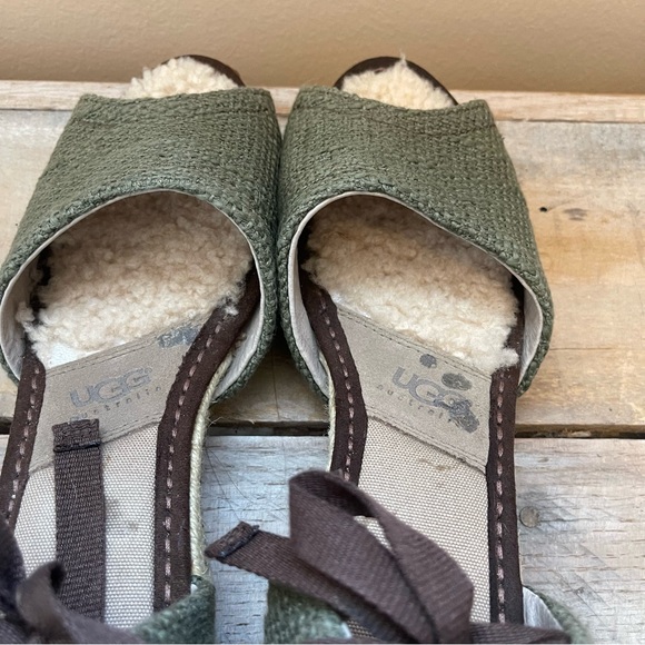 UGG Green and Brown Espadrille Wedges - Picture 8 of 13